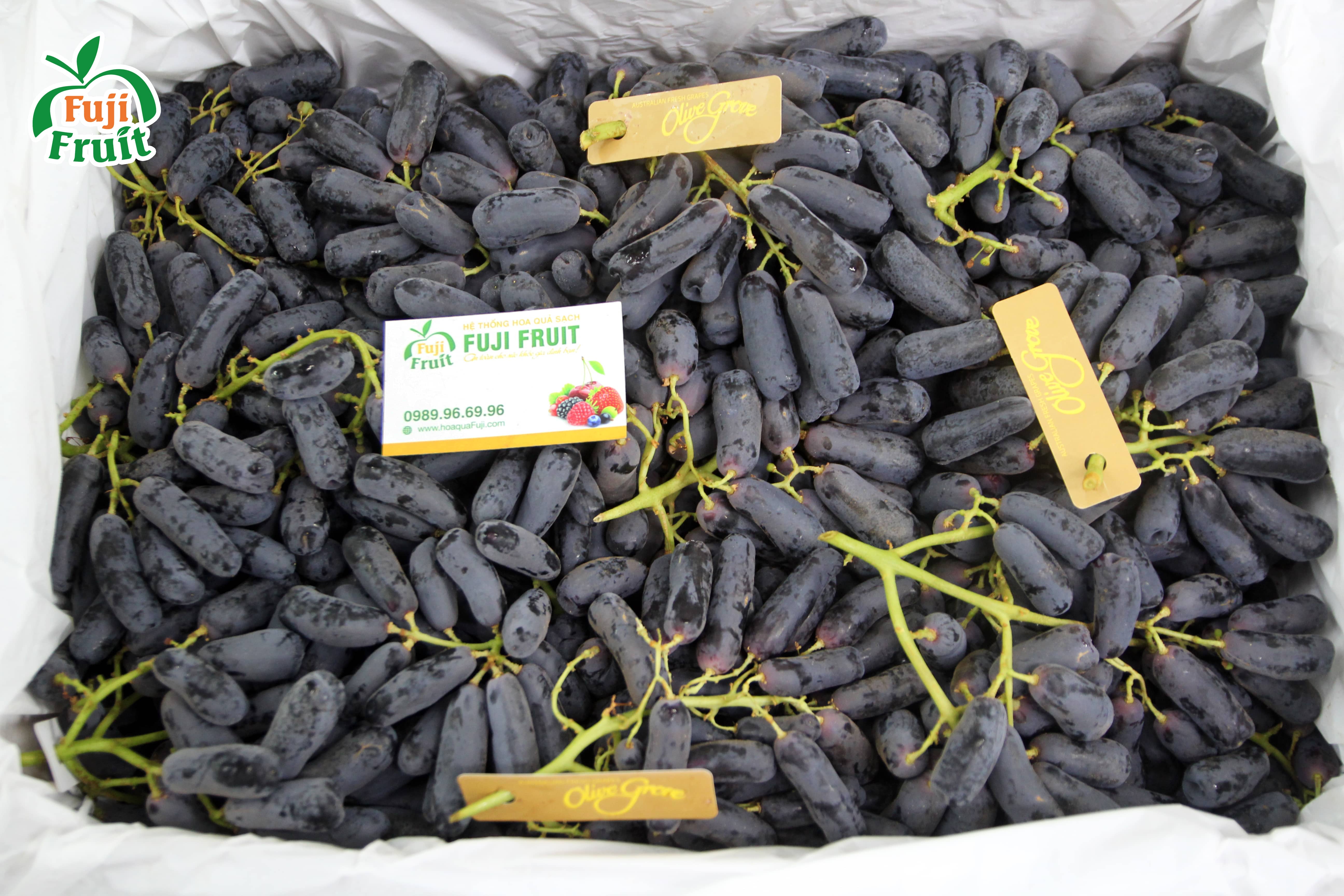 Nho đen dài không hạt Mỹ trên thị trường | Hoa quả Fuji | Hệ thống hoa quả sạch nhập khẩu Fuji