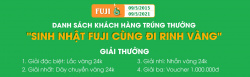 Thông báo kết quả chương trình quay số trúng thưởng chương trình mừng sinh nhật Fuji 6 tuổi